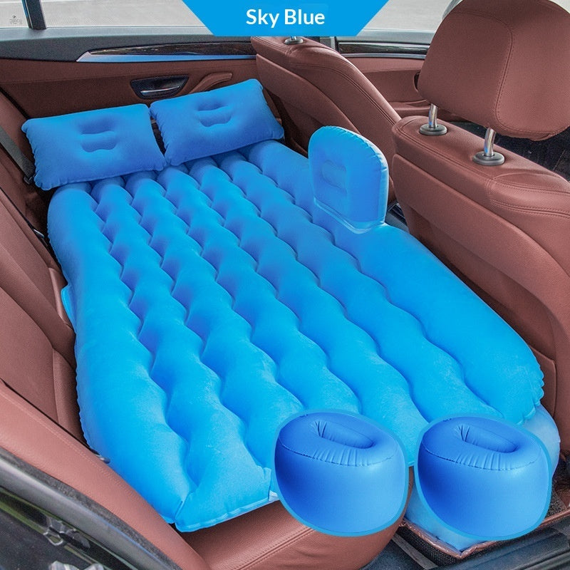 Wave-Shaped Inflatable Car Bed - 865 Blue
