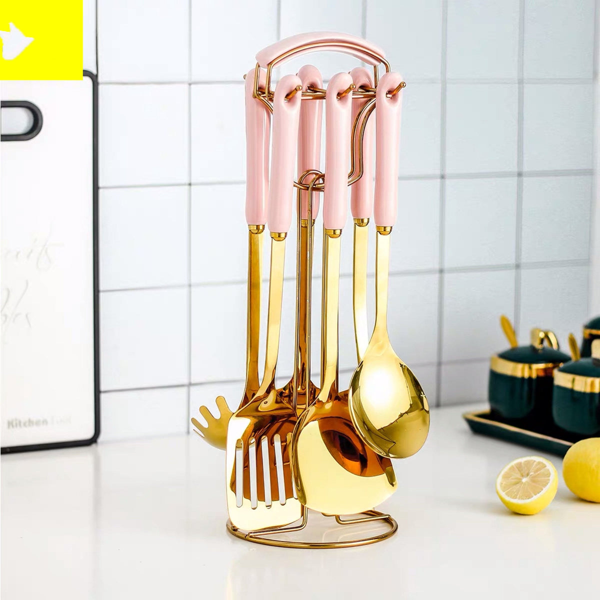 Premium Anti-Scald Kitchen Set - Pink 7pcs set