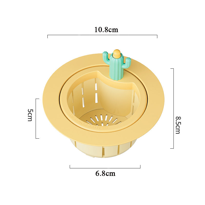 Cactus Sink Filter Basket - Yellow widened gasket