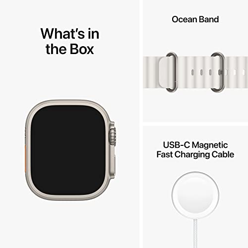 Apple Watch Ultra (GPS + Cellular) 49mm Titanium Case with White Ocean Band โ MNH83LL/A - Image 8
