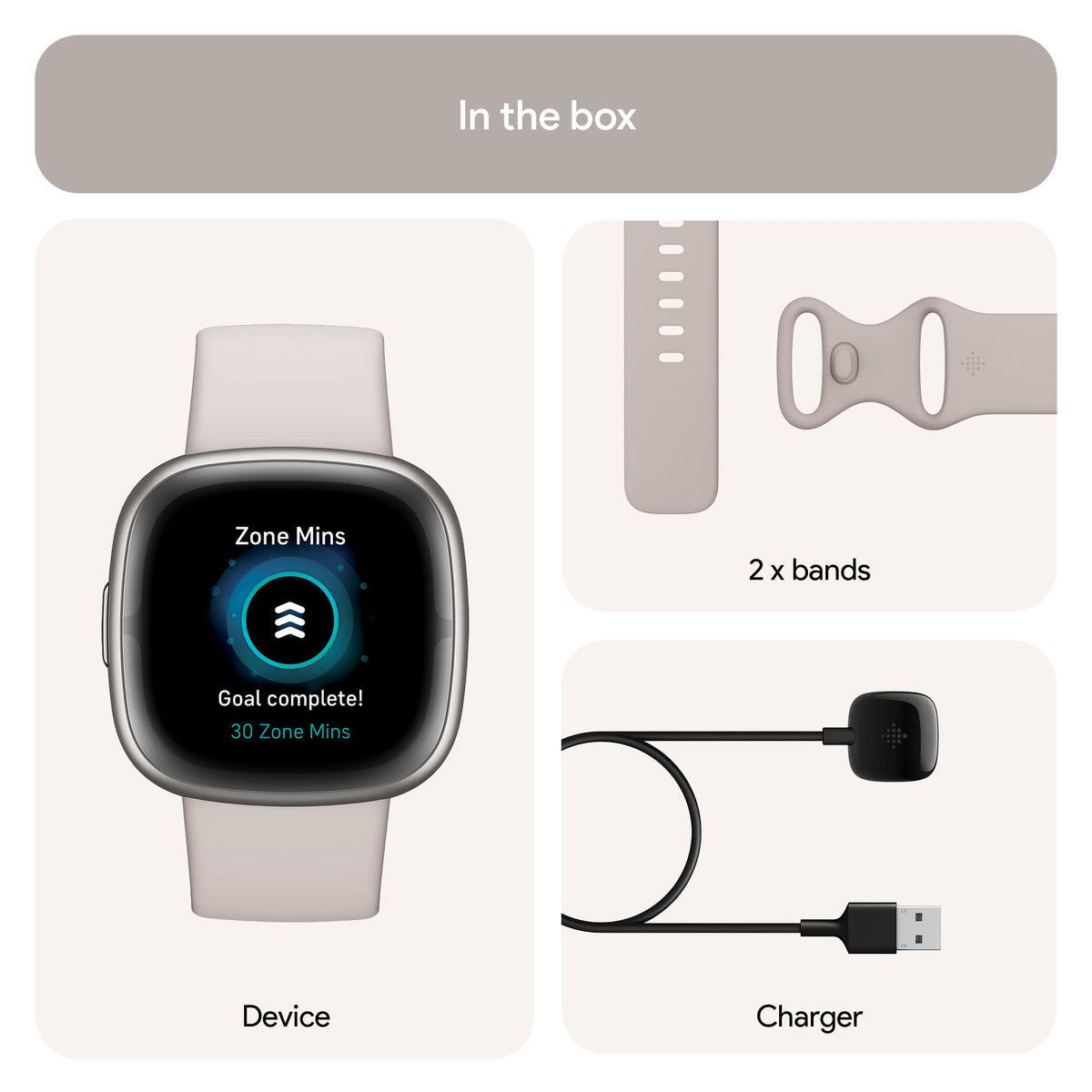Fitbit - Sense 2 Advanced Health Smartwatch - Platinum - FB521SRWT-US - Image 7