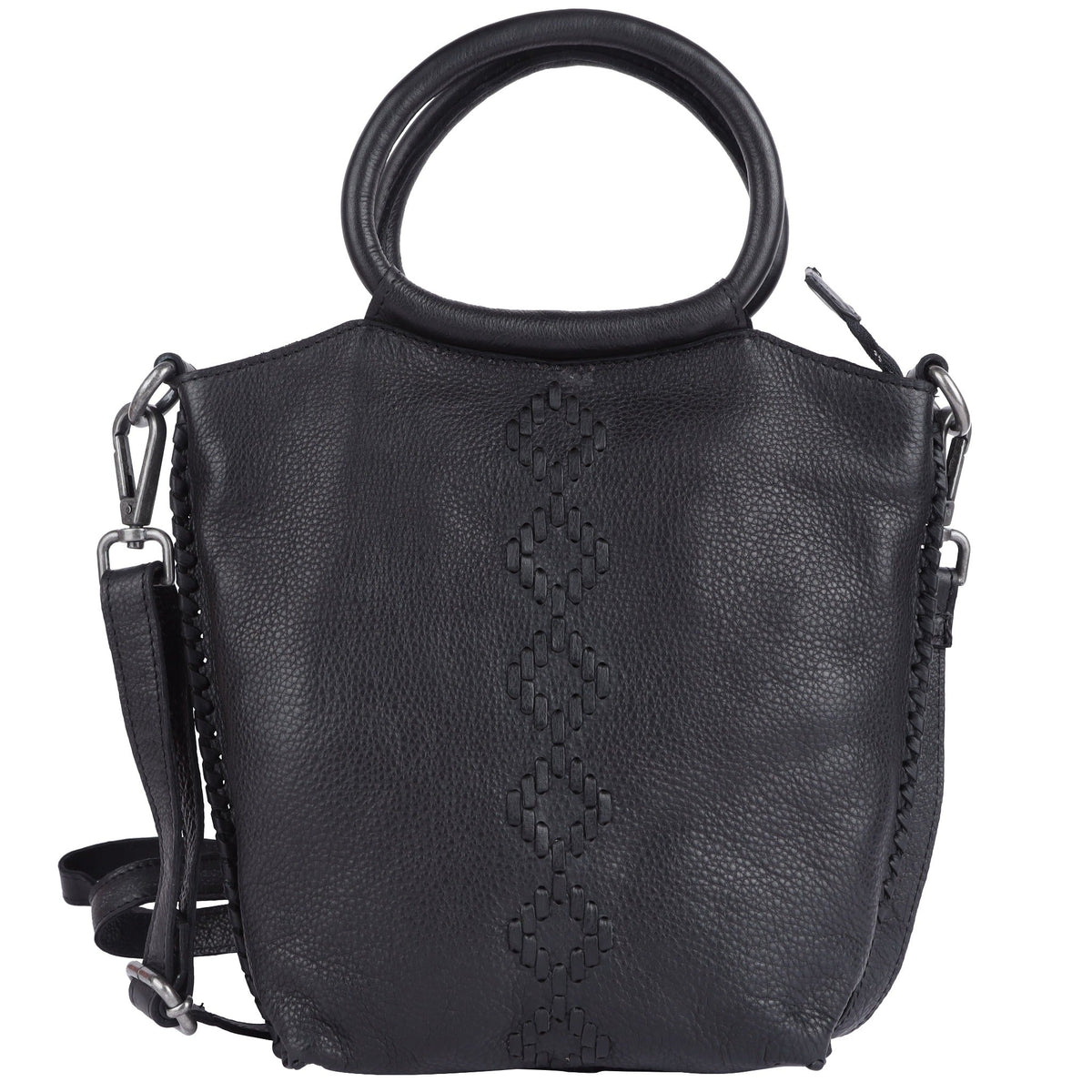Milano Leather Crossbody Bag - Black