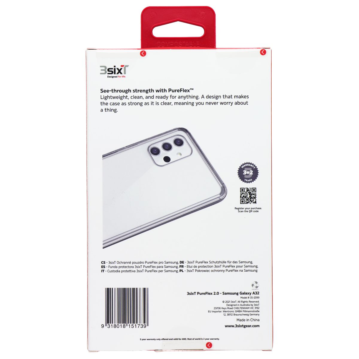 3SIXT PureFlex Series Case for Samsung Galaxy A32 - Clear - New - Image 2