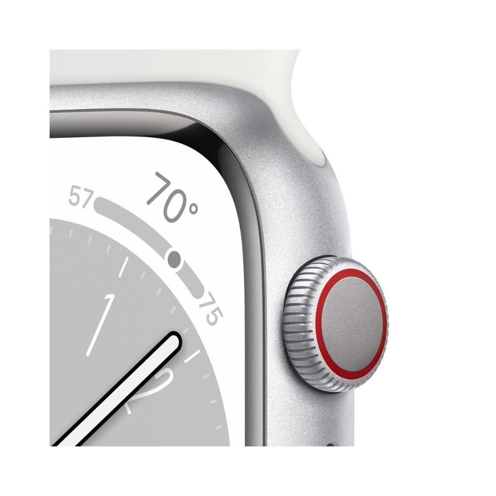 Apple Series 8 GPS+Cel 41mm Alum Case White Sport Band - White M/L - MP4F3LL/A - Image 3