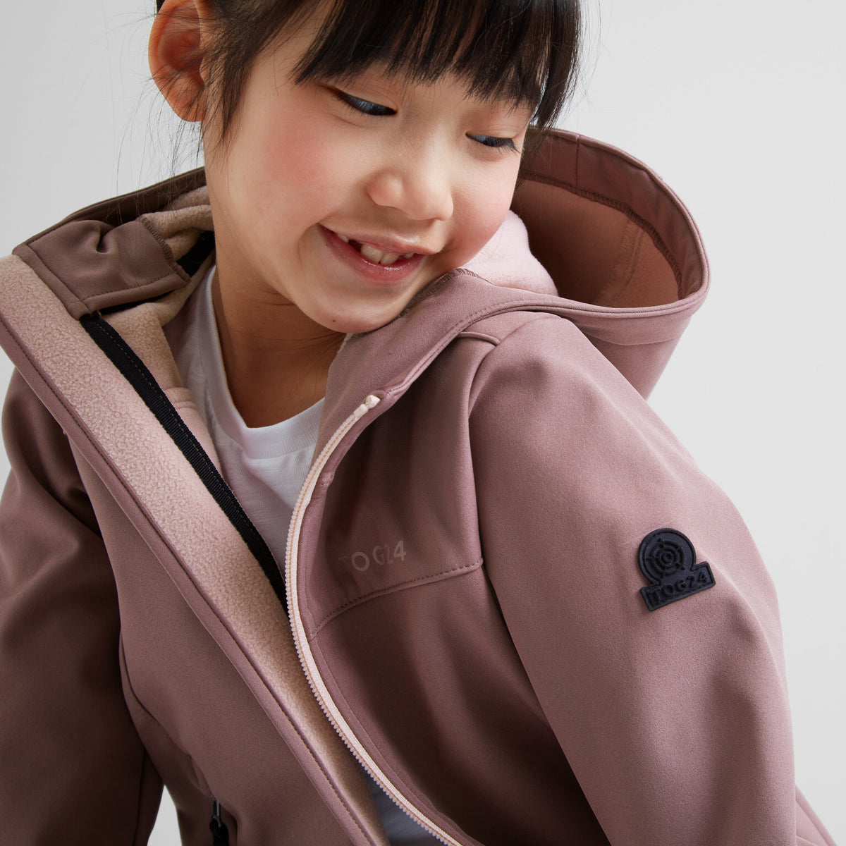 Koroma Kids Softshell Hooded Jacket - Mauve - Image 6