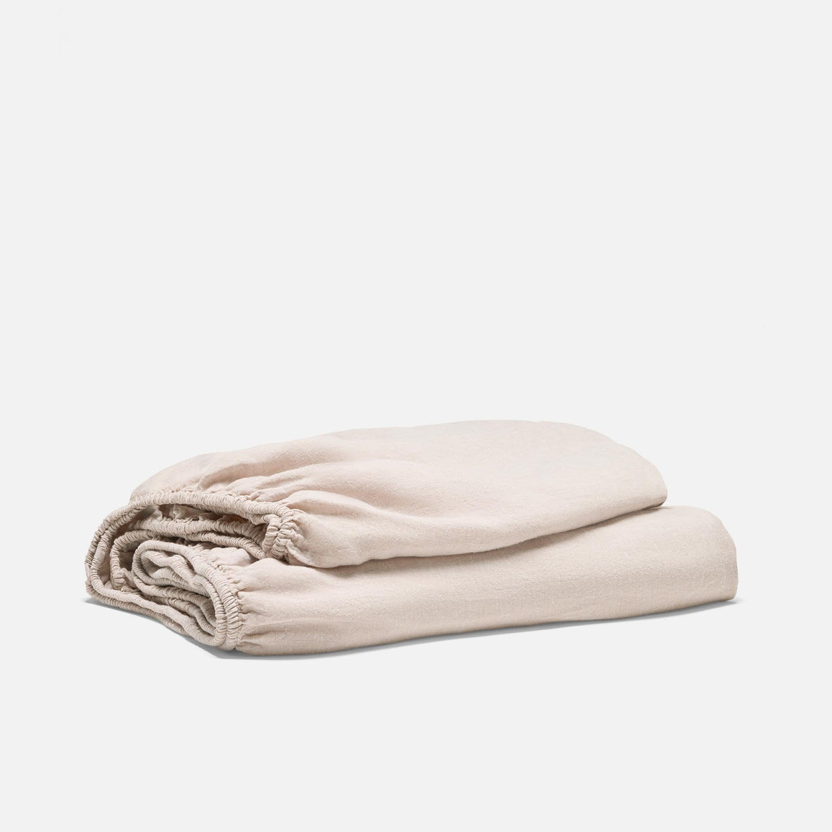 Washed European Linen Fitted Sheet - Oat Chambray