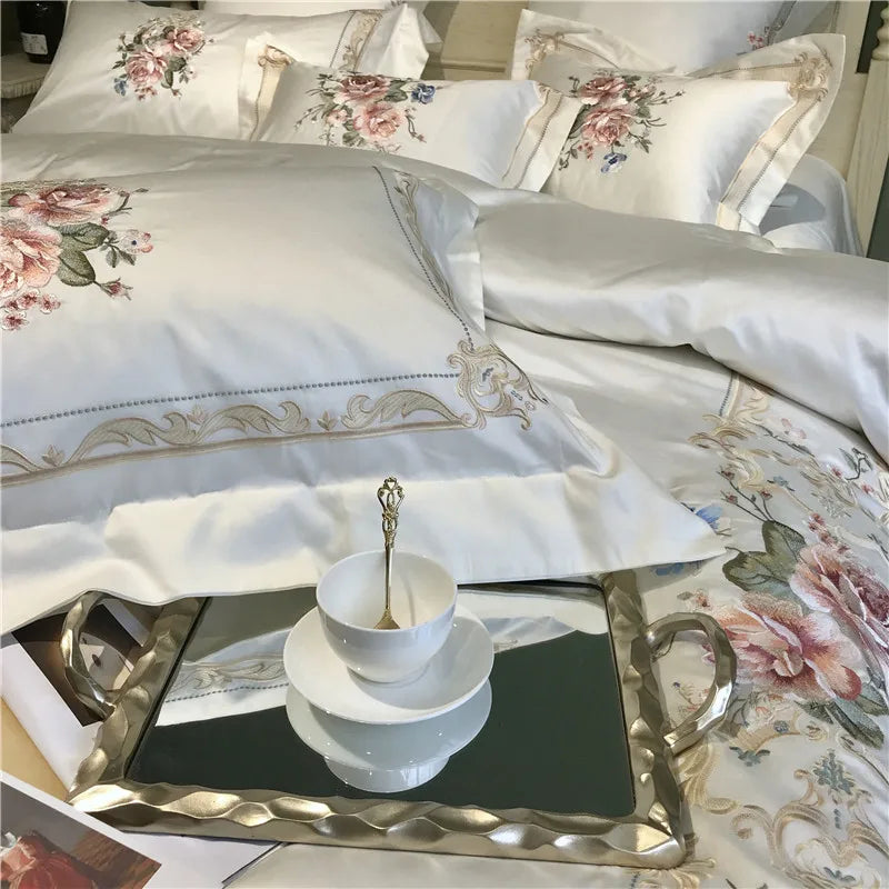1000TC Egyptian Cotton Luxury White Bedding Set - Image 8