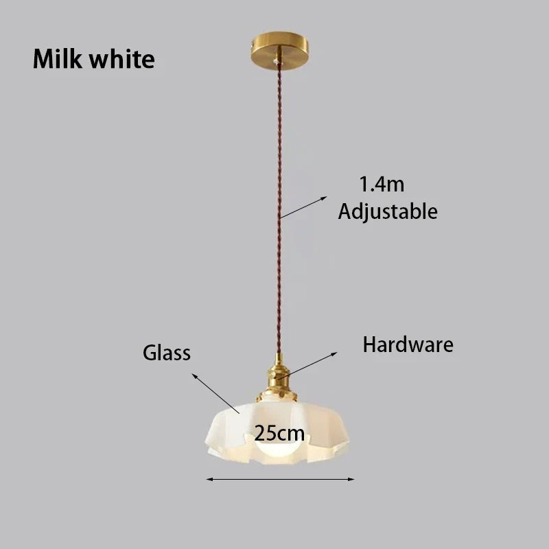 Modern Glass Flower Pendant Lamp - white