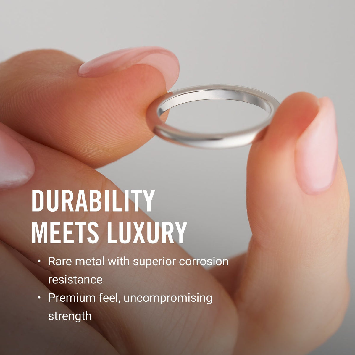 Ridge 2mm Rounded Ring Set - 14K White Gold - Image 11