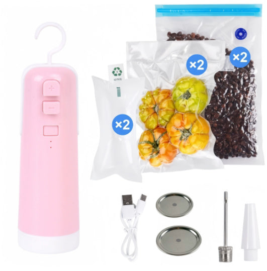 4 In 1 Portable Electric Vacuum Sealer For Vacuum Storage Bags Kitchen Gadgets - Sakura Powder
