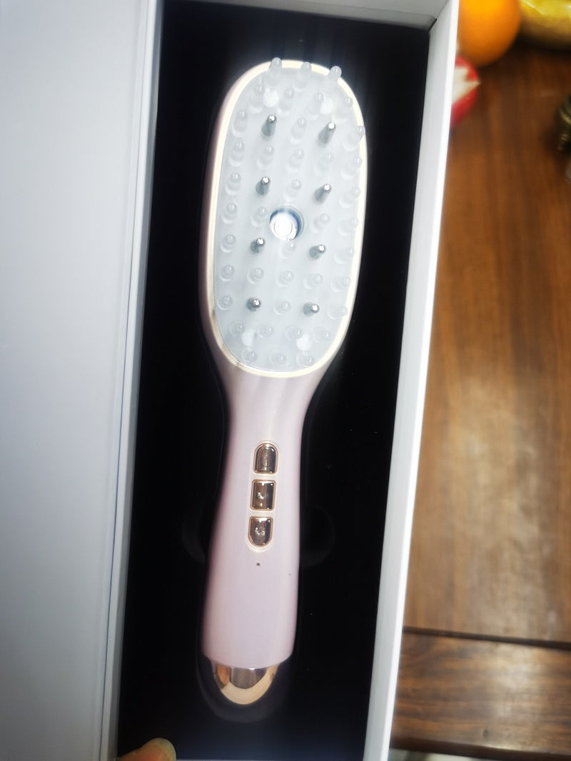 Red & Blue Light Scalp Massage Comb - Cherry Pink