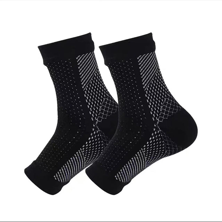 Outdoor Toe Protection Compression Socks - Blackbackground withwhite dots / 1pair