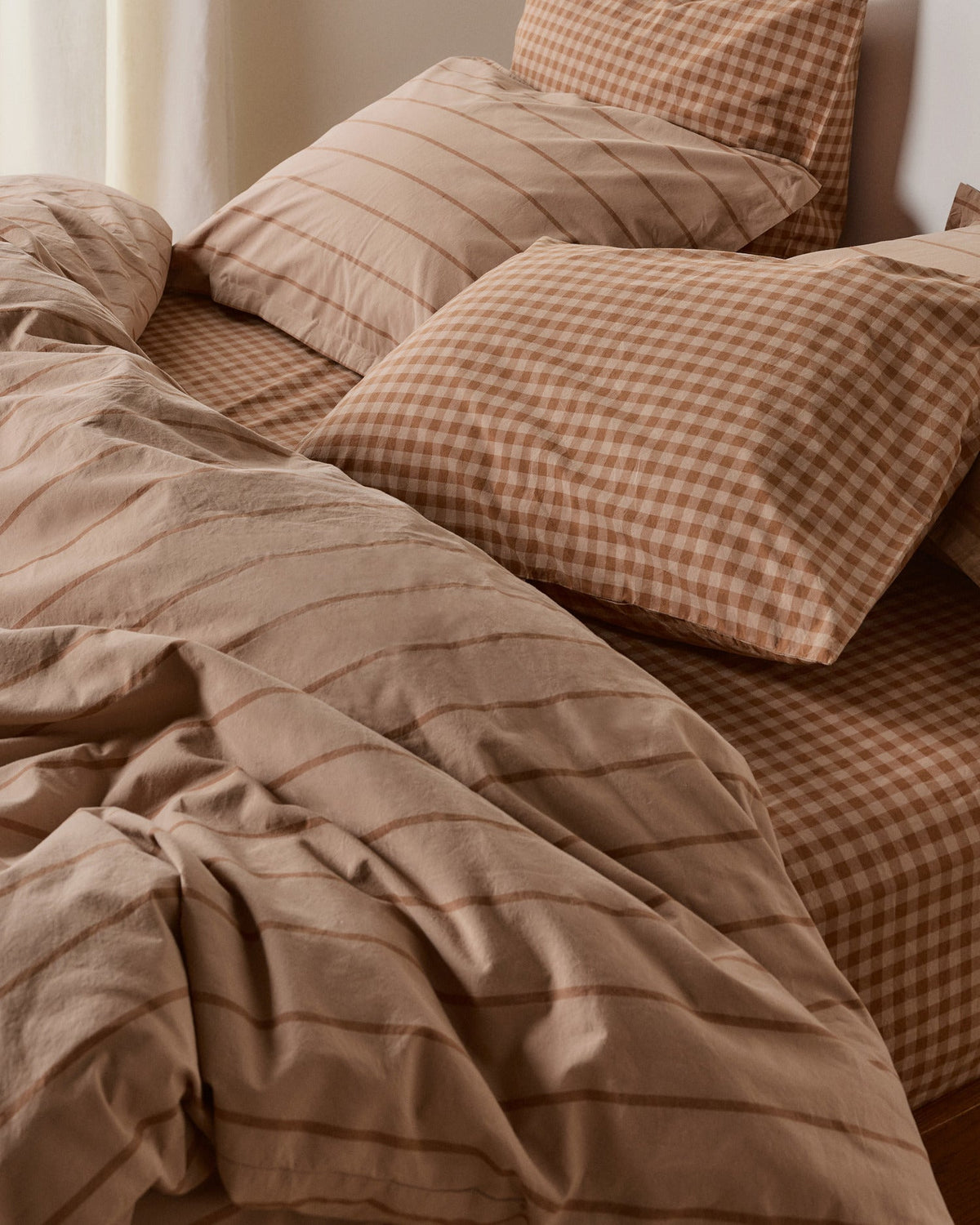 Brushed Cotton Fitted Sheet (Adobe Check) - Image 4