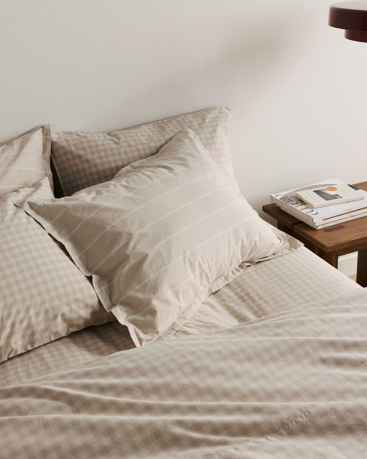 Brushed Cotton Fitted Sheet (Bone Check) - Image 5