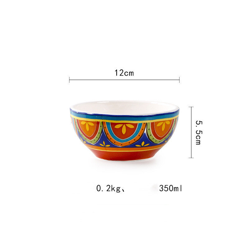 Hand-Painted Ceramic Salad Pots & Bowls - Latin 4.7inch bowl