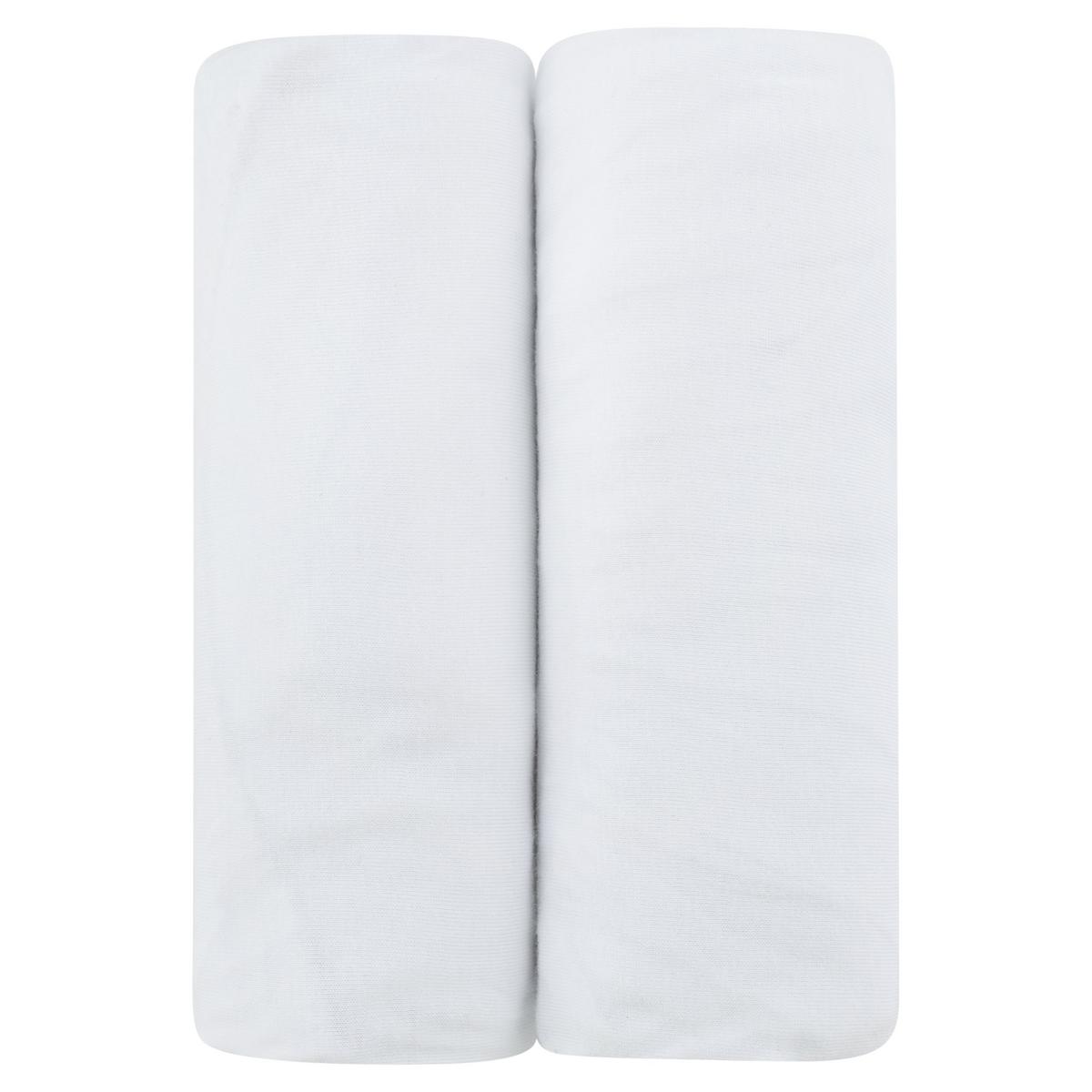 Ely's & Co. 2 Pack Bassinet Sheets - Solid White - Image 2