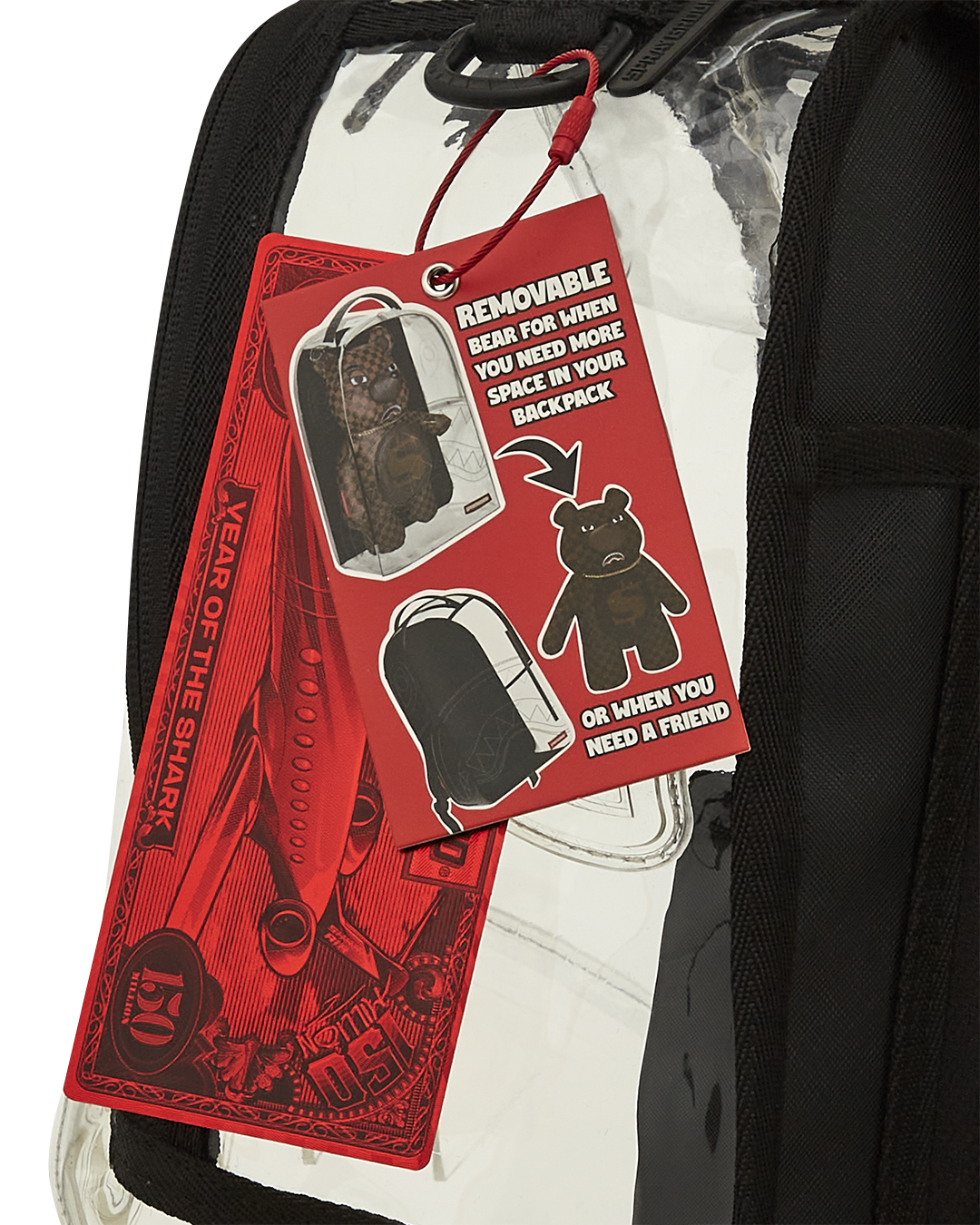 Clear Backpack - Sharks in Paris Bear - Image 23