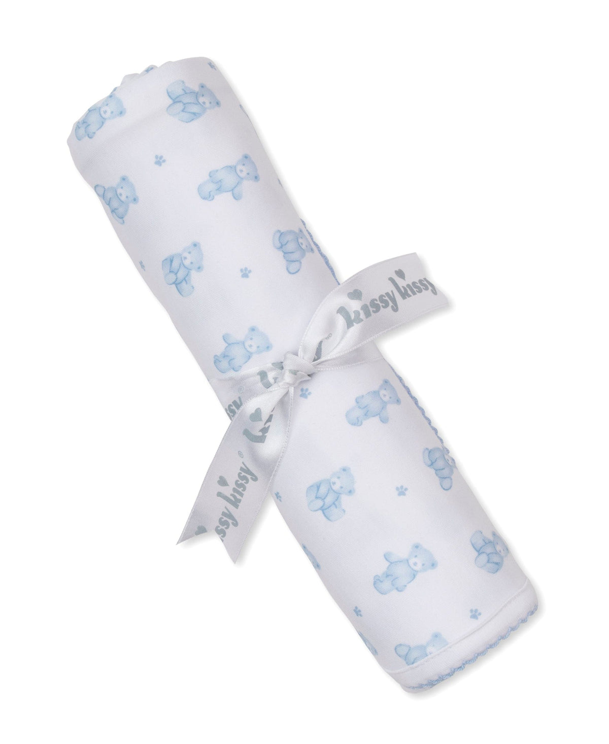 Kissy Kissy Blanket - Teddy Bears, Light Blue - Image 2