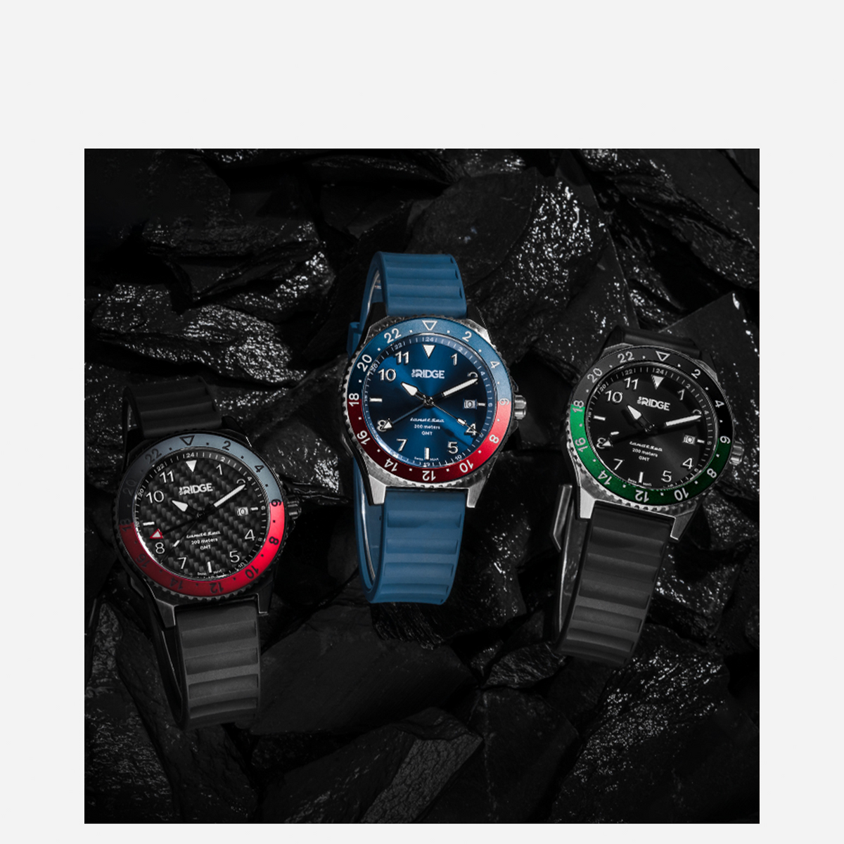 Ridge Land & Sea GMT Watch 42mm - Royal Black - Image 10