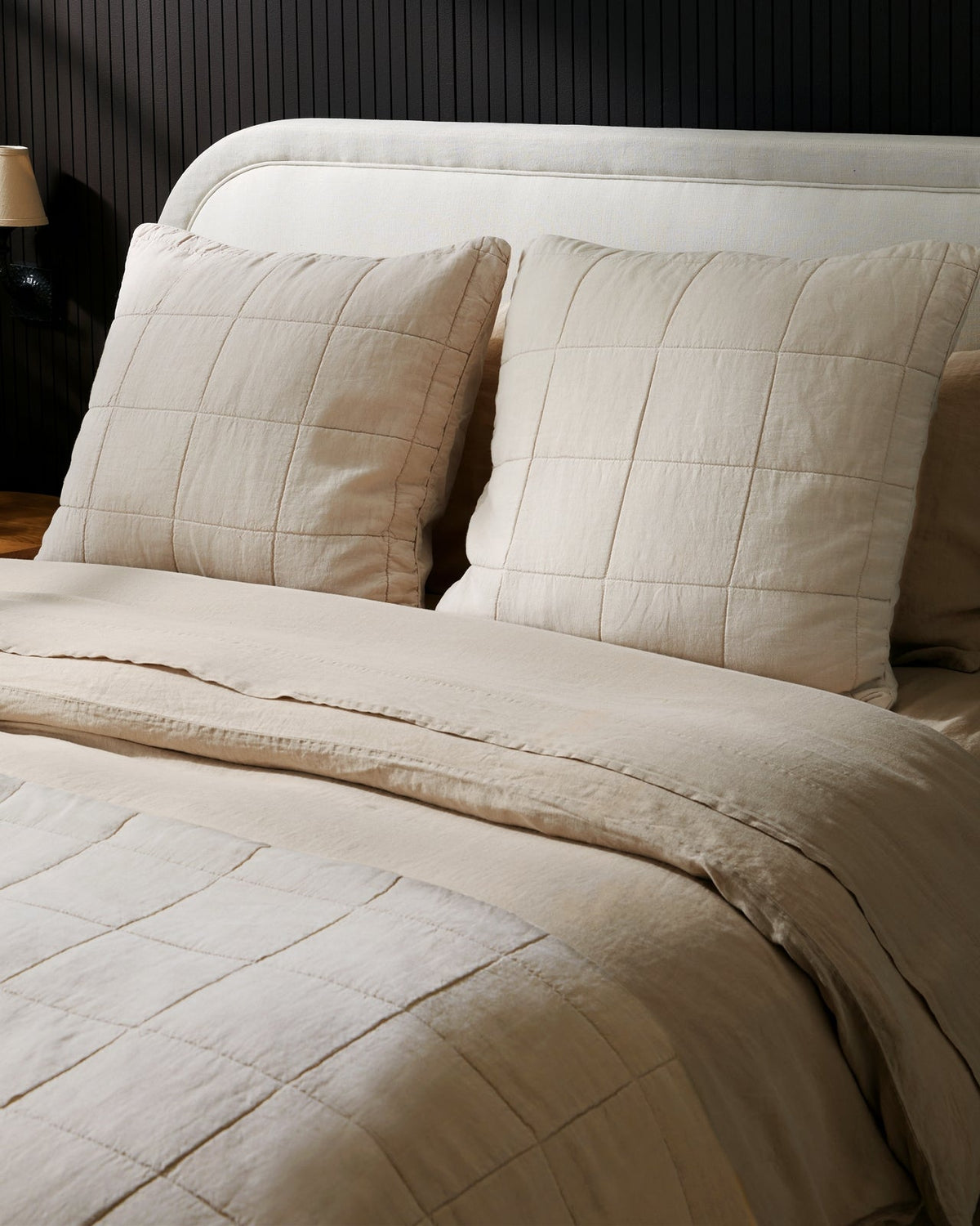 Linen Box Quilted Euro Sham (Bone) - Image 4