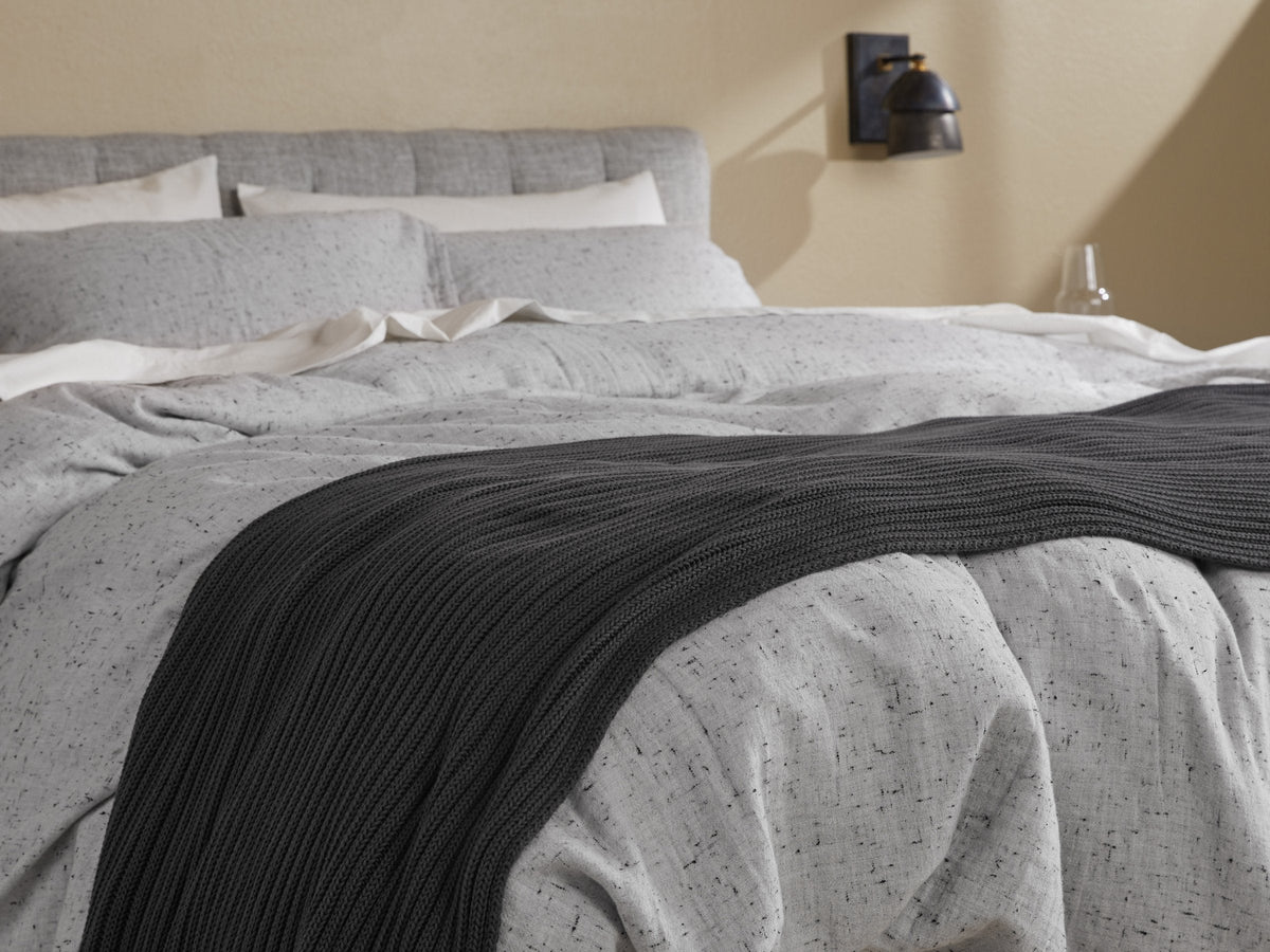 Oversized Rib Knit Throw (Charcoal) - Image 4