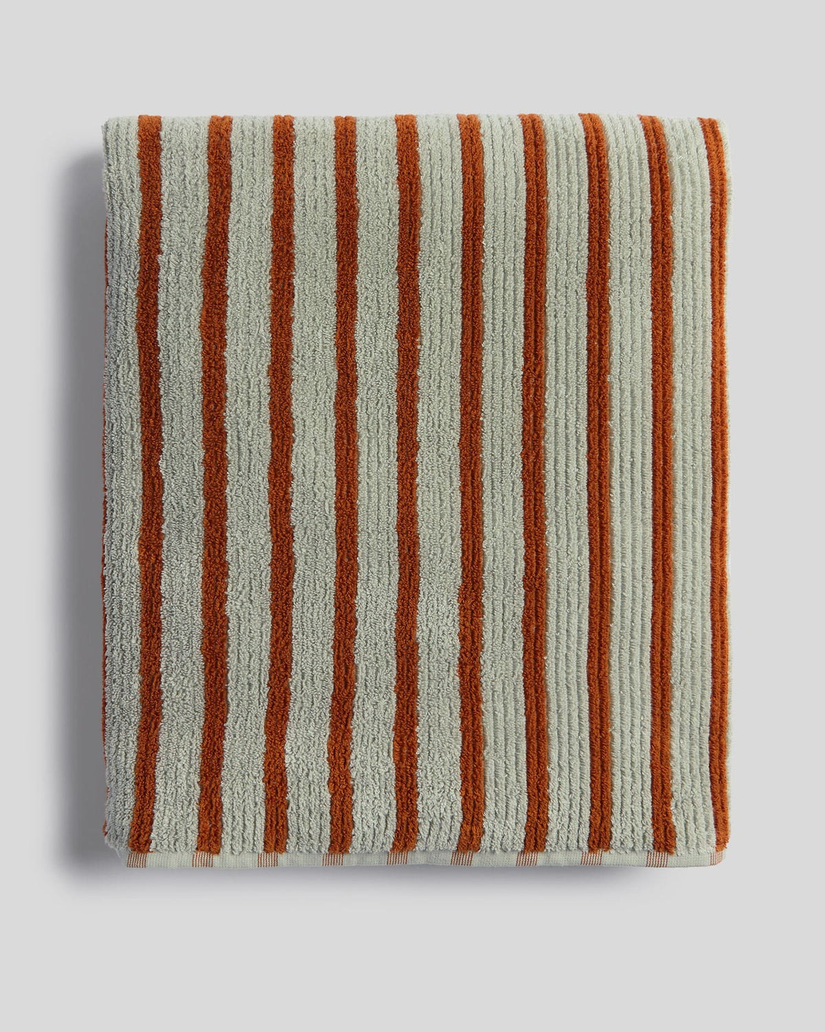 Organic Resort Stripe Towels (Sage with Russet) - Bath Sheet