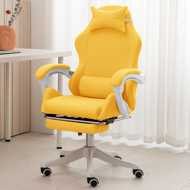 Ergonomic Reclining Esports Computer Chair - Yellow with feet