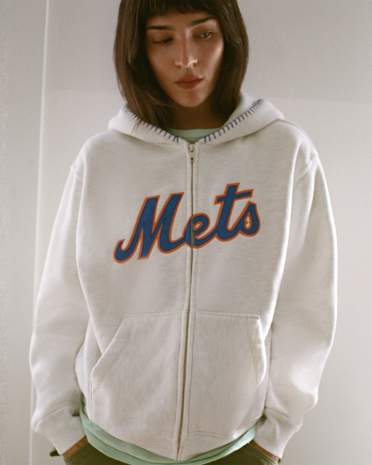 Mets Script Fleece Zip Up - Image 4