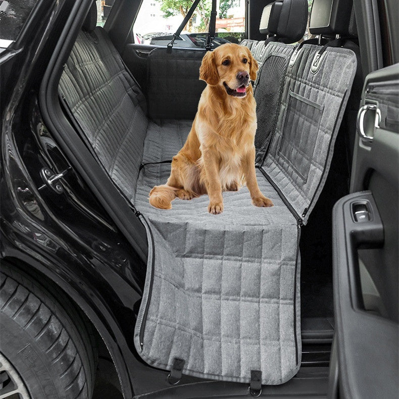 Pet Car Travel Rear Seat Cushion - KC21 gray rectangular mesh