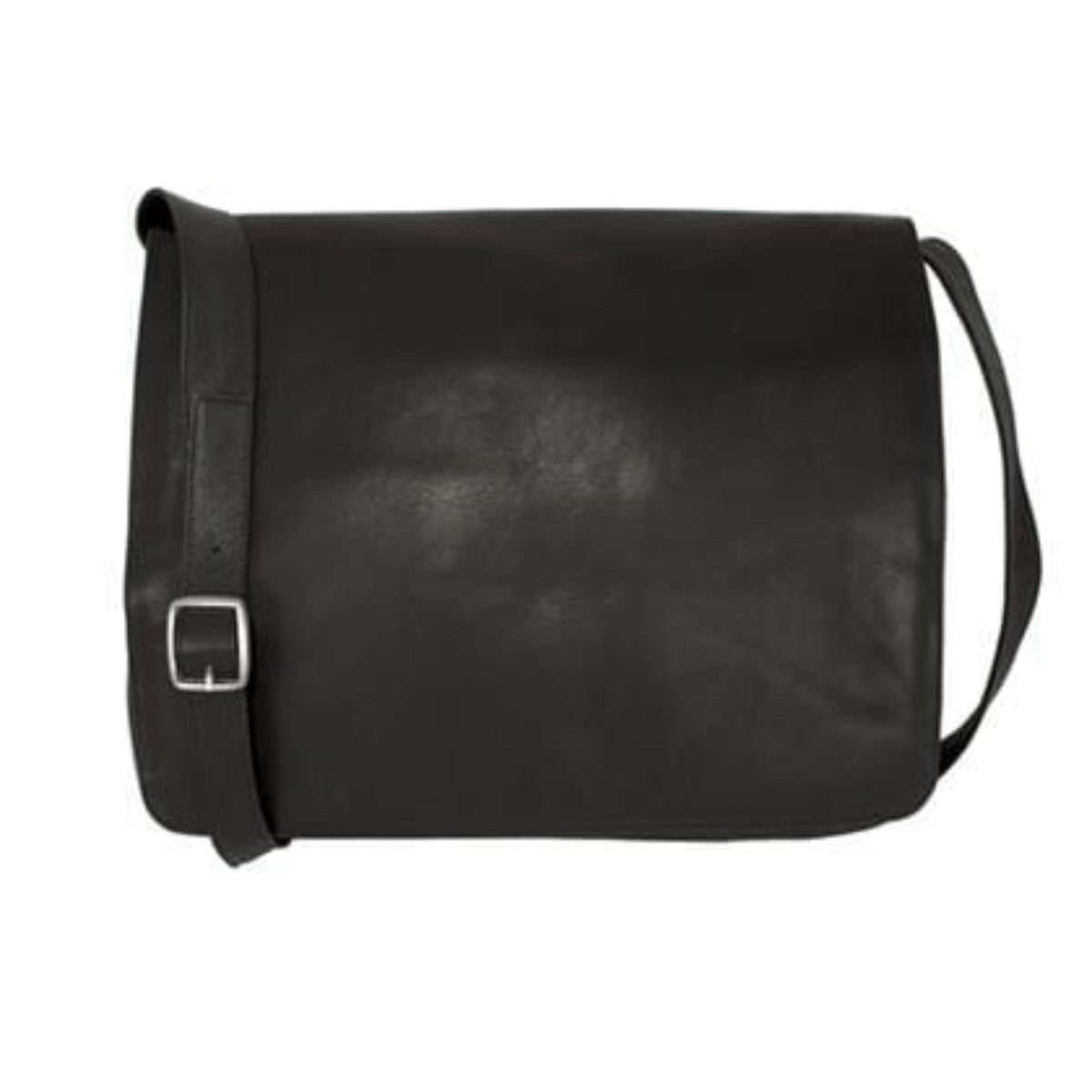 Yosemite Leather Laptop Messenger Bag - Lg - Black