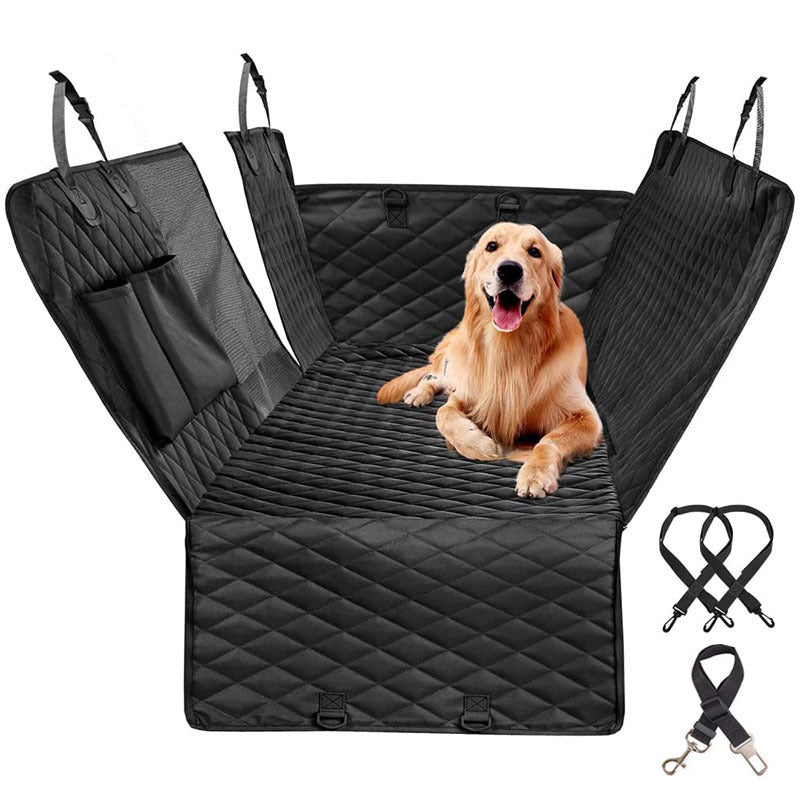 Pet Car Travel Rear Seat Cushion - Black with seat belt
