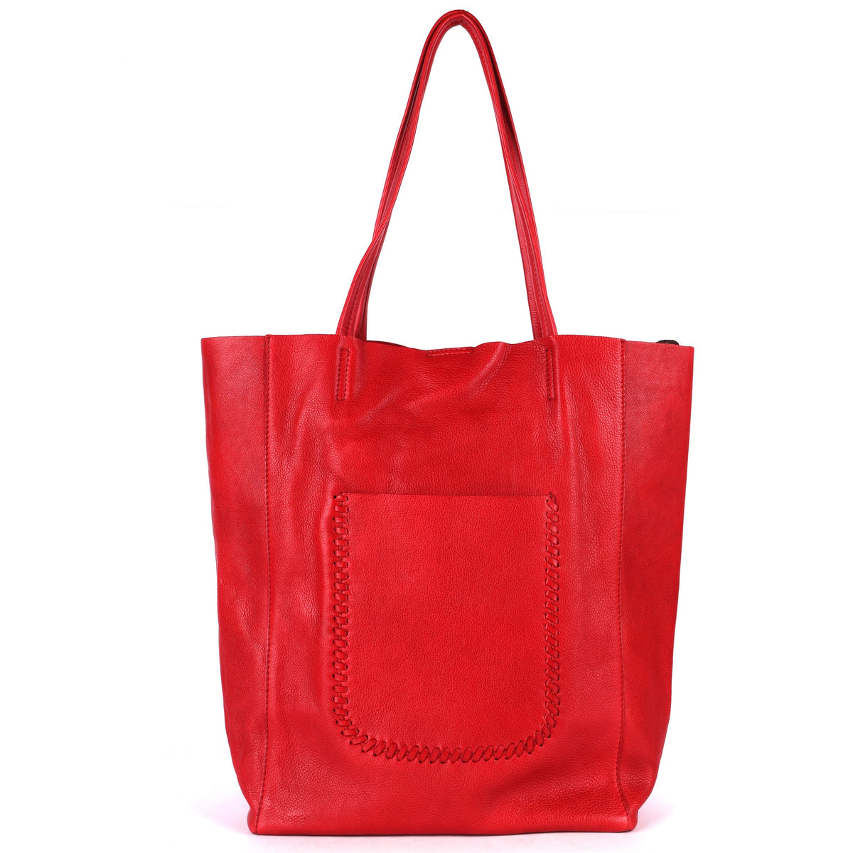 Dolce Leather Tote Bag - Red
