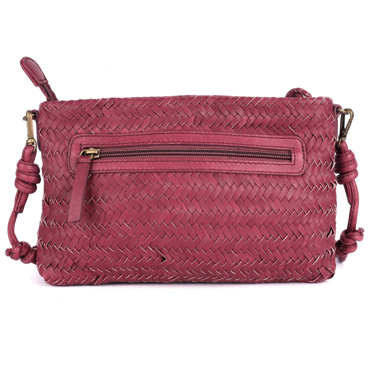 Hudson Leather Crossbody Bag - Plum