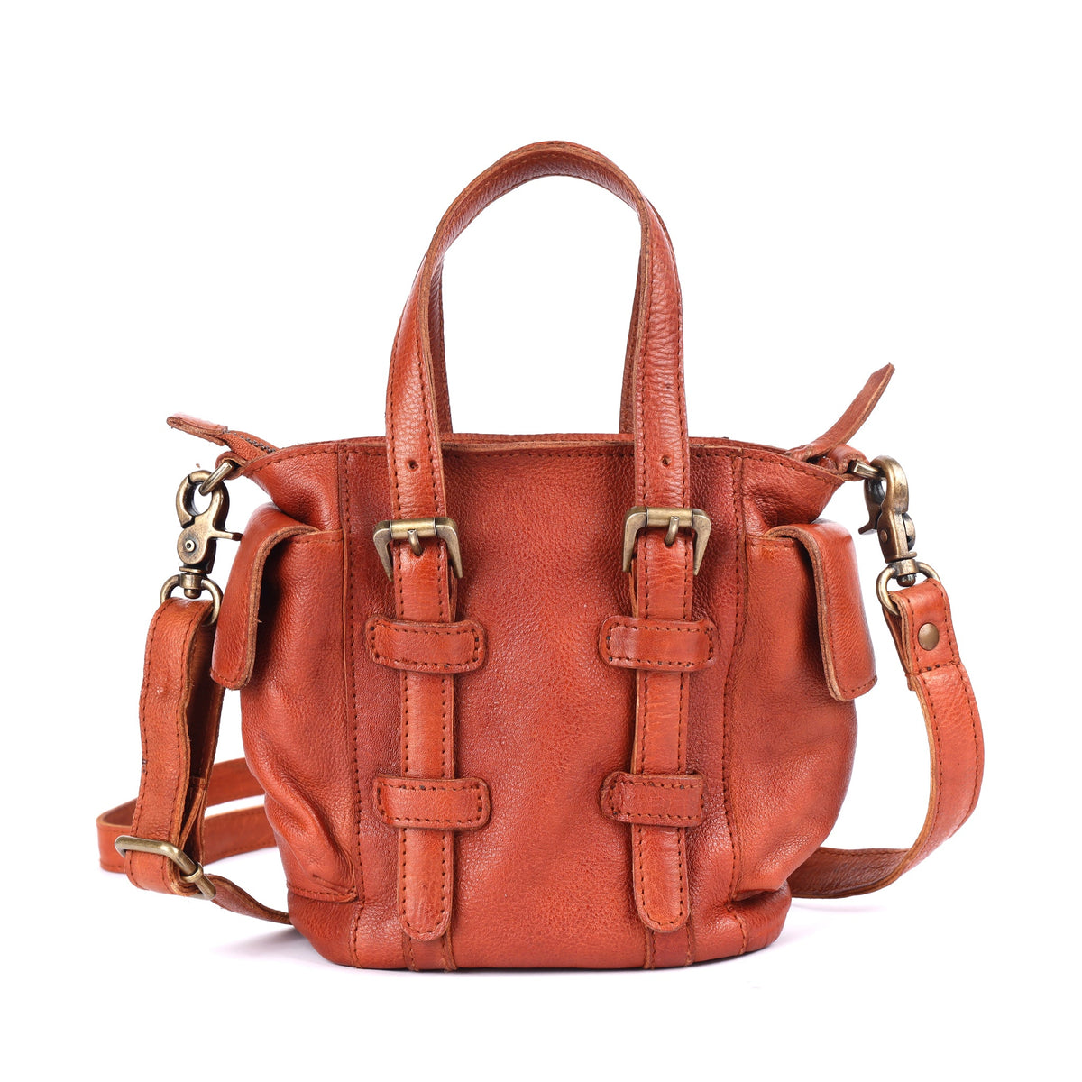 Jolene Leather Crossbody Bag - Cognac