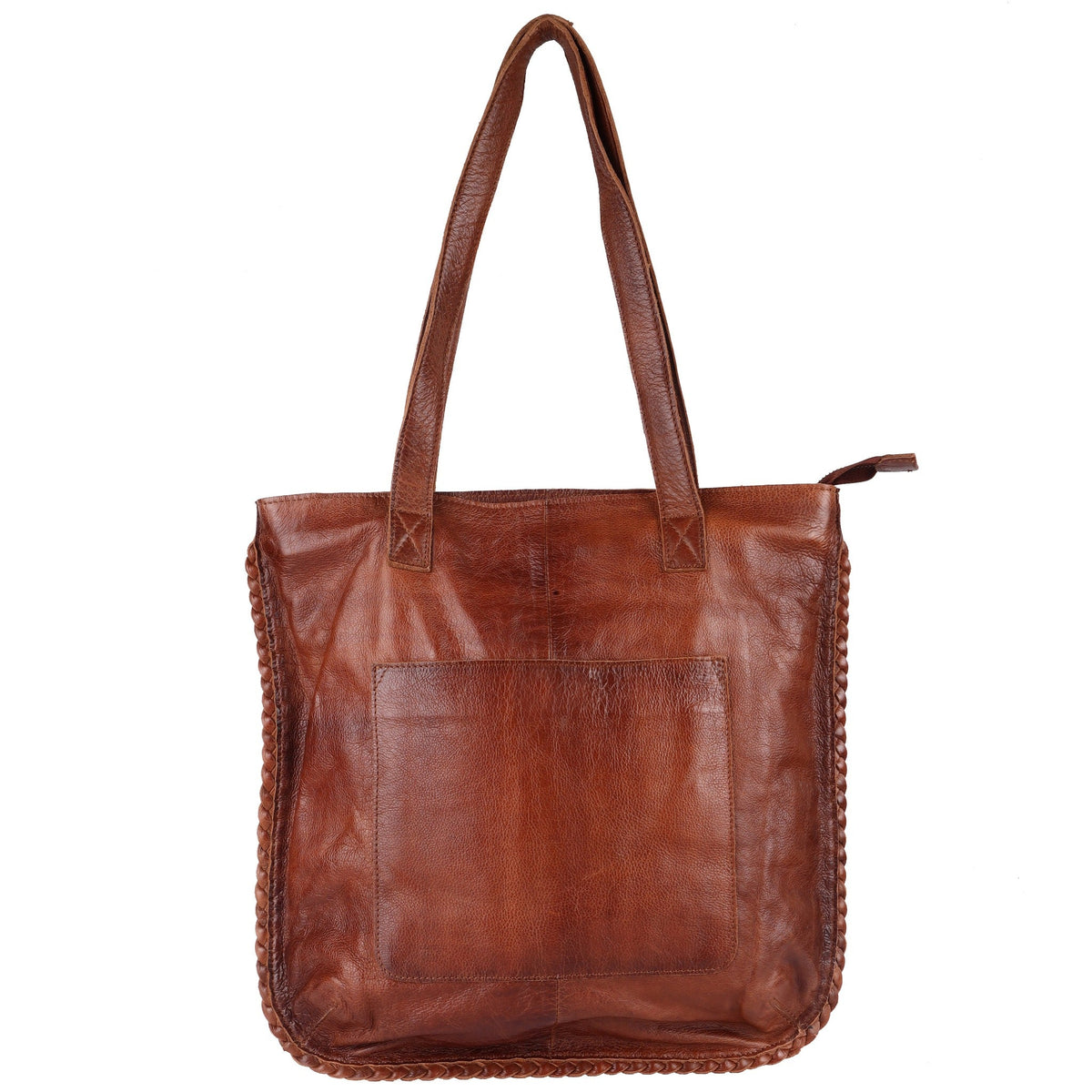 Lizzie Leather Tote Bag - Walnut