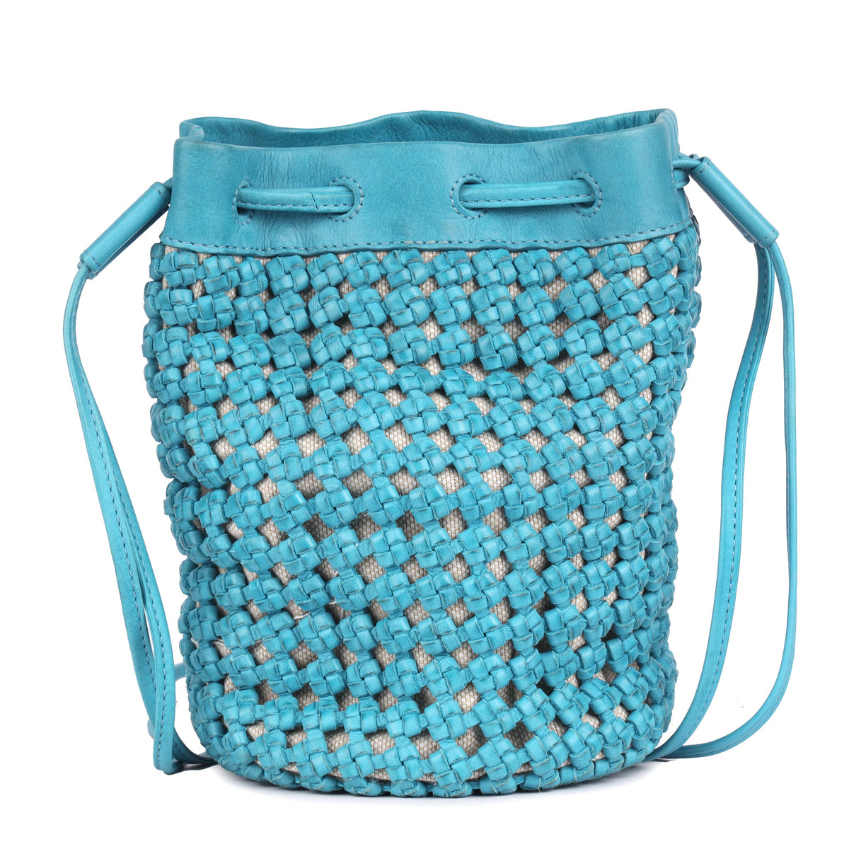 Dune Leather Crossbody Bag - Turquoise