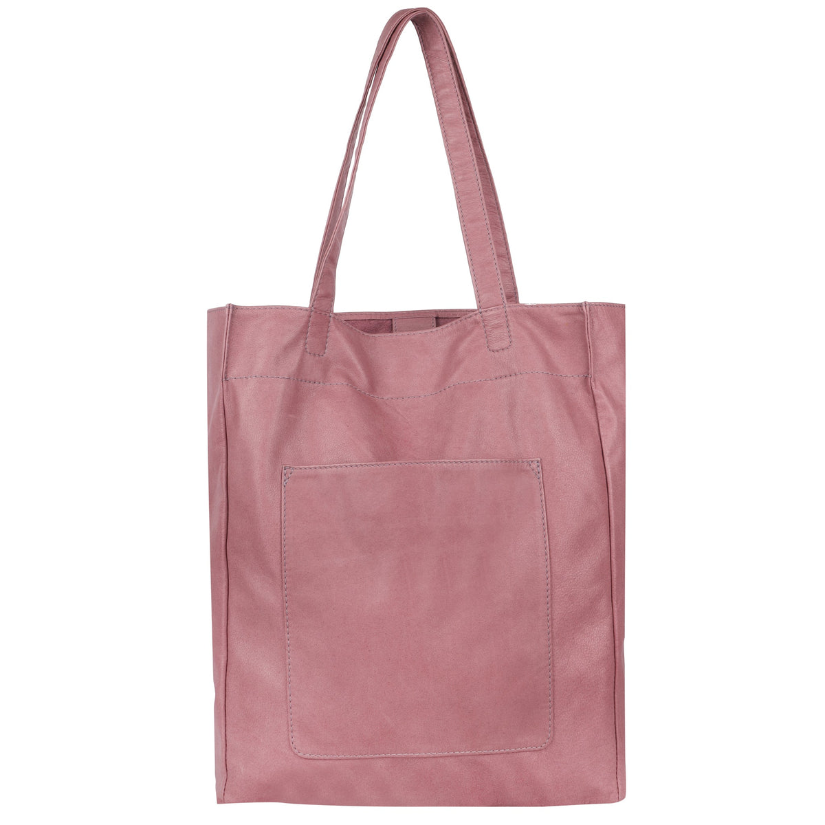 Margie Leather Tote Bag - Mauve