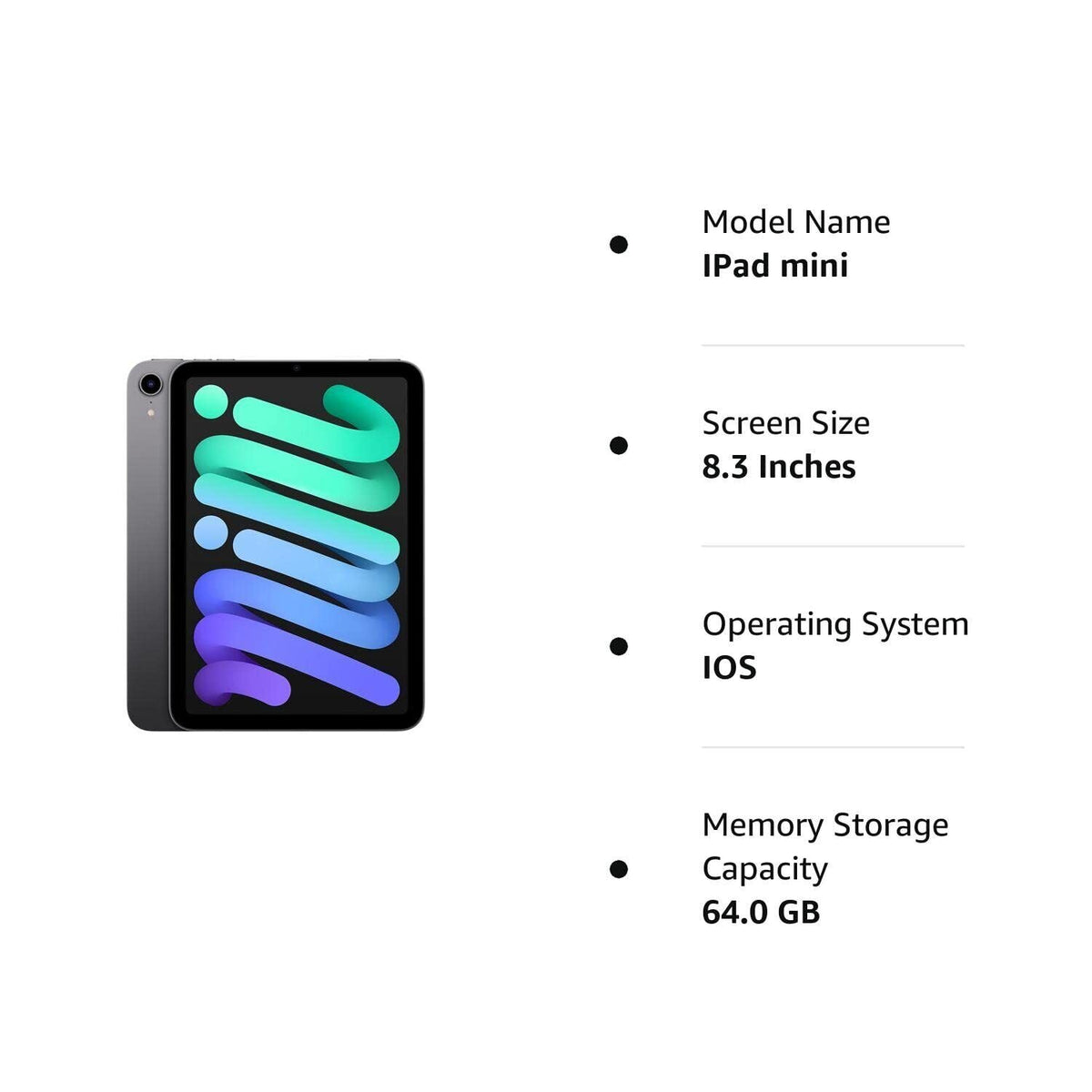 2021 Apple iPad Mini 6th Gen (8.3 inch, Wi-Fi, 64GB) – Space Gray – MK7M3LL/A - Image 7