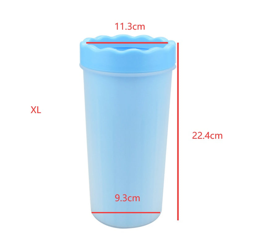 Silicone Dog Paw Washer Cup - blue / XL