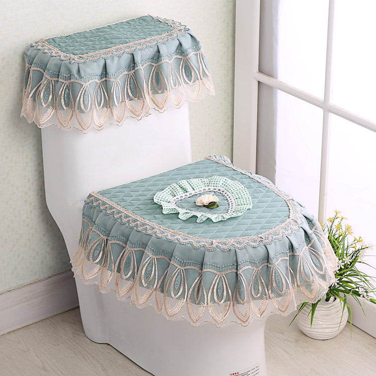 3-Piece Zippered Toilet Seat Cover Set - Green