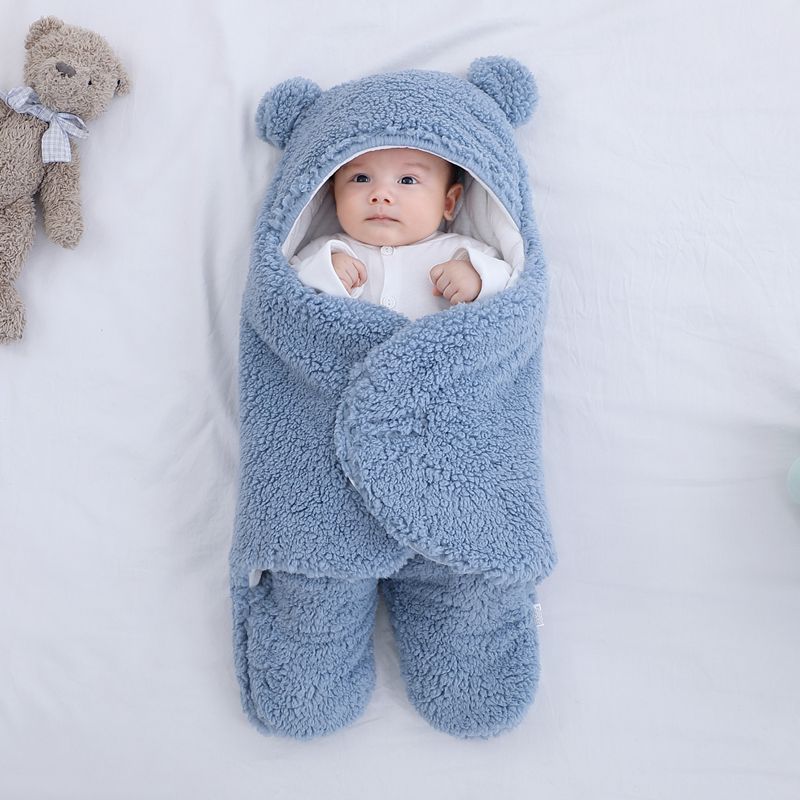 Baby Quilted Sleeping Bag Wrapper - Light Blue / 1pc