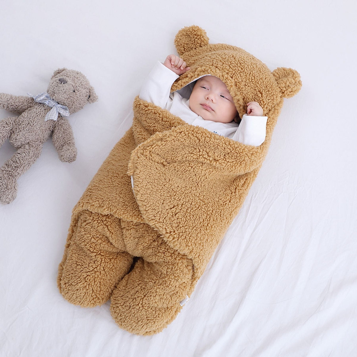 Baby Quilted Sleeping Bag Wrapper - Khaki / 1pc