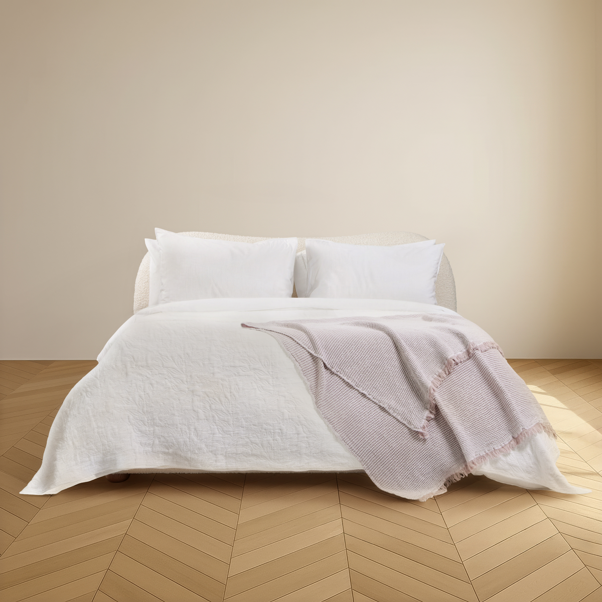 The Organic Cotton Waffle Throw - Muted Rose