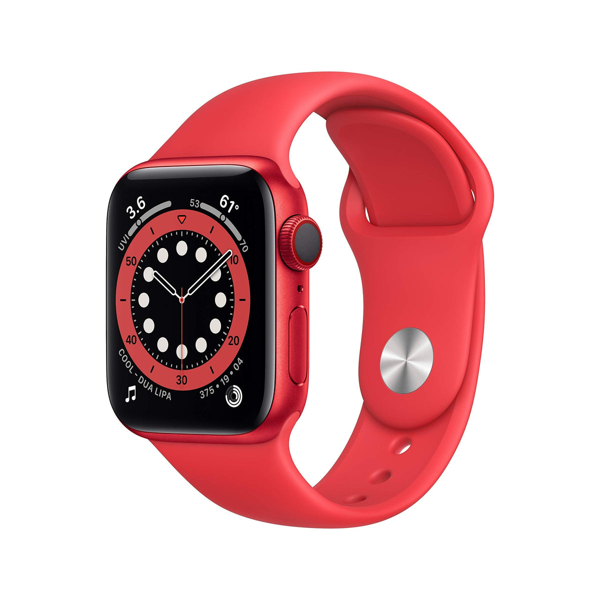 Apple Watch Series 6 GPS + Cellular, 40mm RED Aluminum Case with RED Sport Band - M02T3LL/A - Image 2