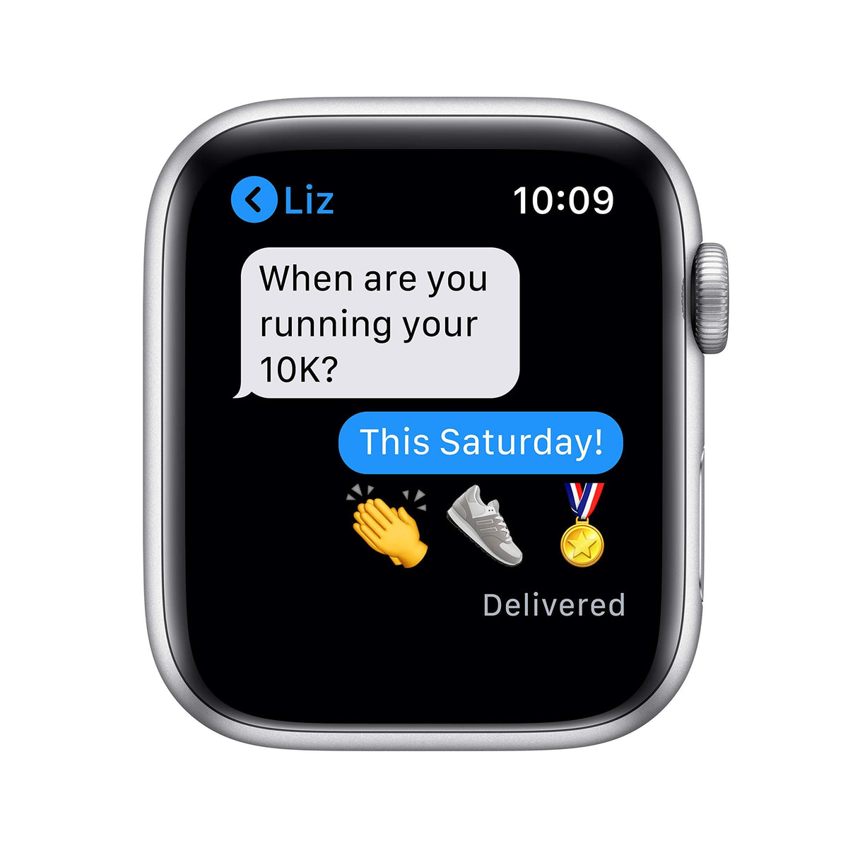 Apple Watch Series 6 44mm Silver Aluminum Case with White Sport Band GPS - M00D3LL/A - Image 5