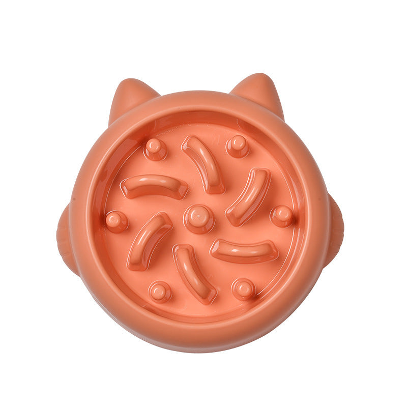 Pet Slow Feeder Bowls for Dogs & Cats - Orange