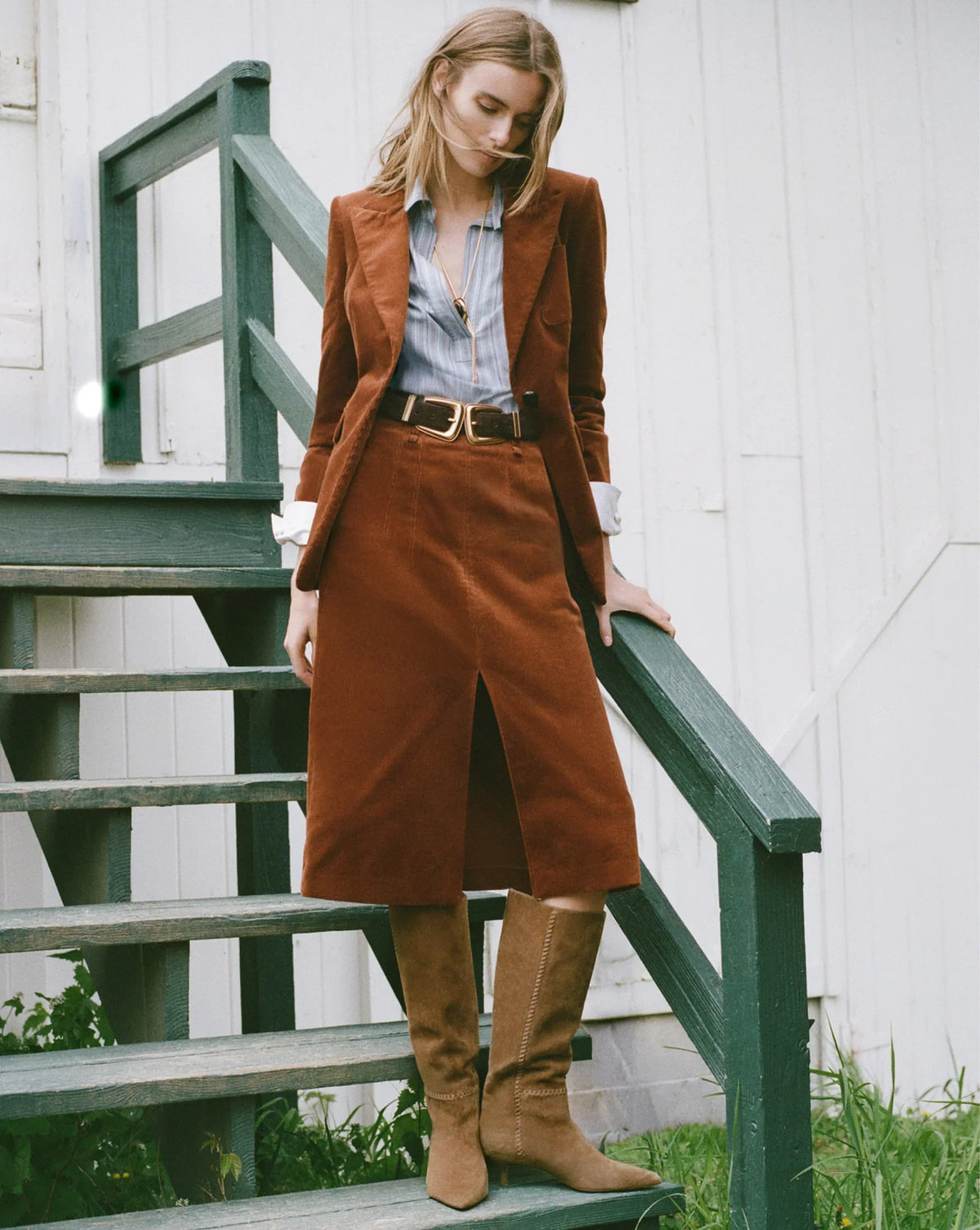 Alexie Corduroy Midi Skirt - Image 7