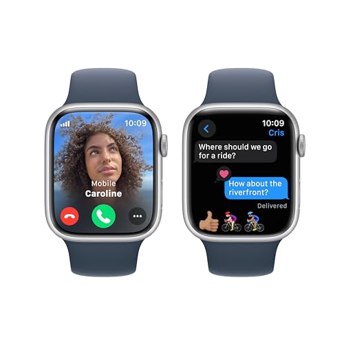 Apple Watch Series 9 (GPS + Cell) 45mm Silver Aluminum Case w/ Storm Blue Sport Band - S/M - Image 4
