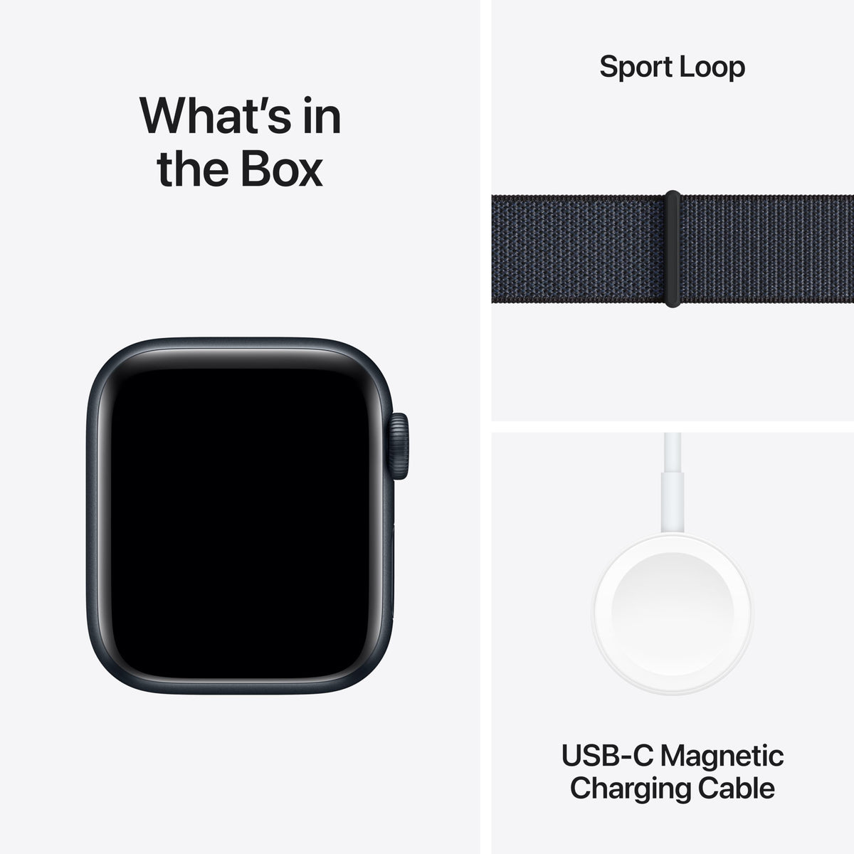Apple Watch SE 2nd Gen (GPS) 40mm Aluminum Case with Ink Sport Loop - Midnight - (2024) - MXEA3LL/A - Image 6