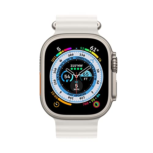 Apple Watch Ultra (GPS + Cellular) 49mm Titanium Case with White Ocean Band – MNH83LL/A - Image 2
